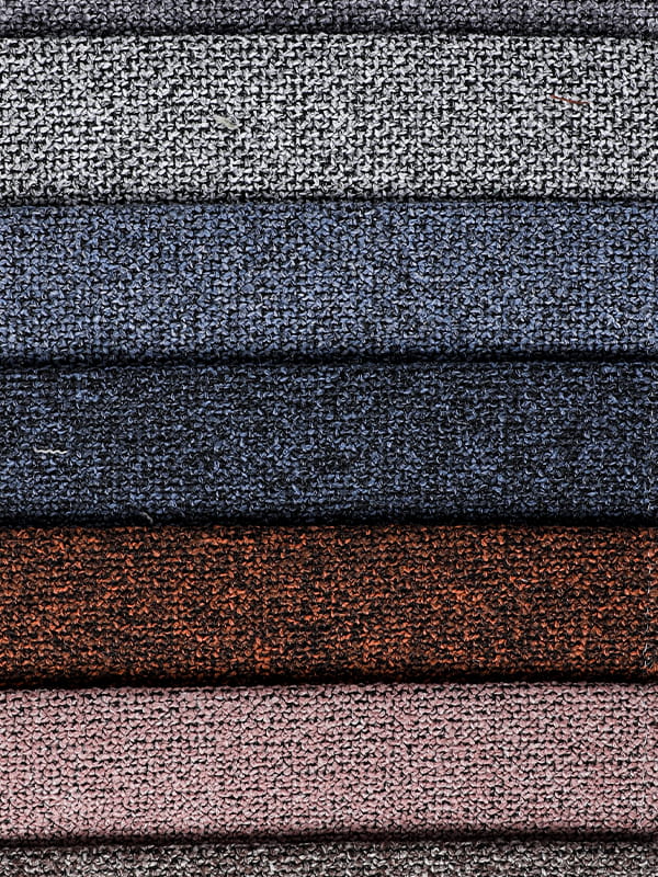 Mandalay sofa vevd tofarget polyester lin stoffer